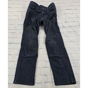 Highway 1 Motorcycle Jeans Mens 33/32 Dark Indigo Distressed Reinforced Biker